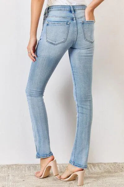 Kancan Mid Rise Y2K Slit Bootcut Jeans - Jessiz Boutique
