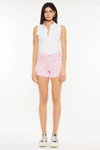 Kancan Raw Hem High Waist Denim Pink Shorts - Jessiz Boutique