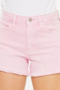 Kancan Raw Hem High Waist Denim Pink Shorts - Jessiz Boutique