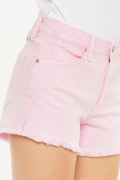 Kancan Raw Hem High Waist Denim Pink Shorts - Jessiz Boutique