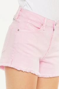 Kancan Raw Hem High Waist Denim Pink Shorts - Jessiz Boutique
