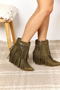 Legend Tassel Wedge Heel Booties - Jessiz Boutique