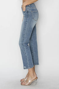 RISEN High Waist Distressed Cropped Jeans - Jessiz Boutique