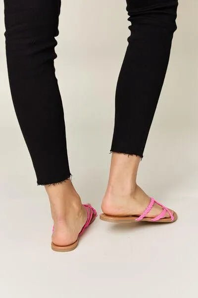 WILD DIVA Crisscross PU Leather Open Toe Sandals - Jessiz Boutique