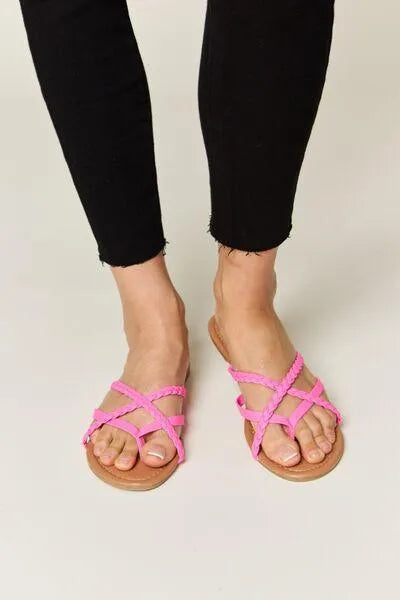 WILD DIVA Crisscross PU Leather Open Toe Sandals - Jessiz Boutique