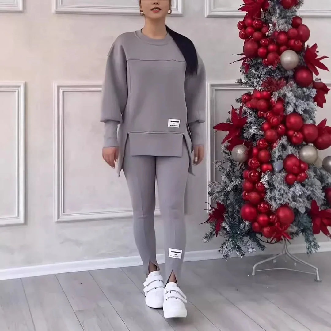 Women's Long-sleeved Sweater with Leggings Set