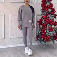 Women's Long-sleeved Sweater with Leggings Set