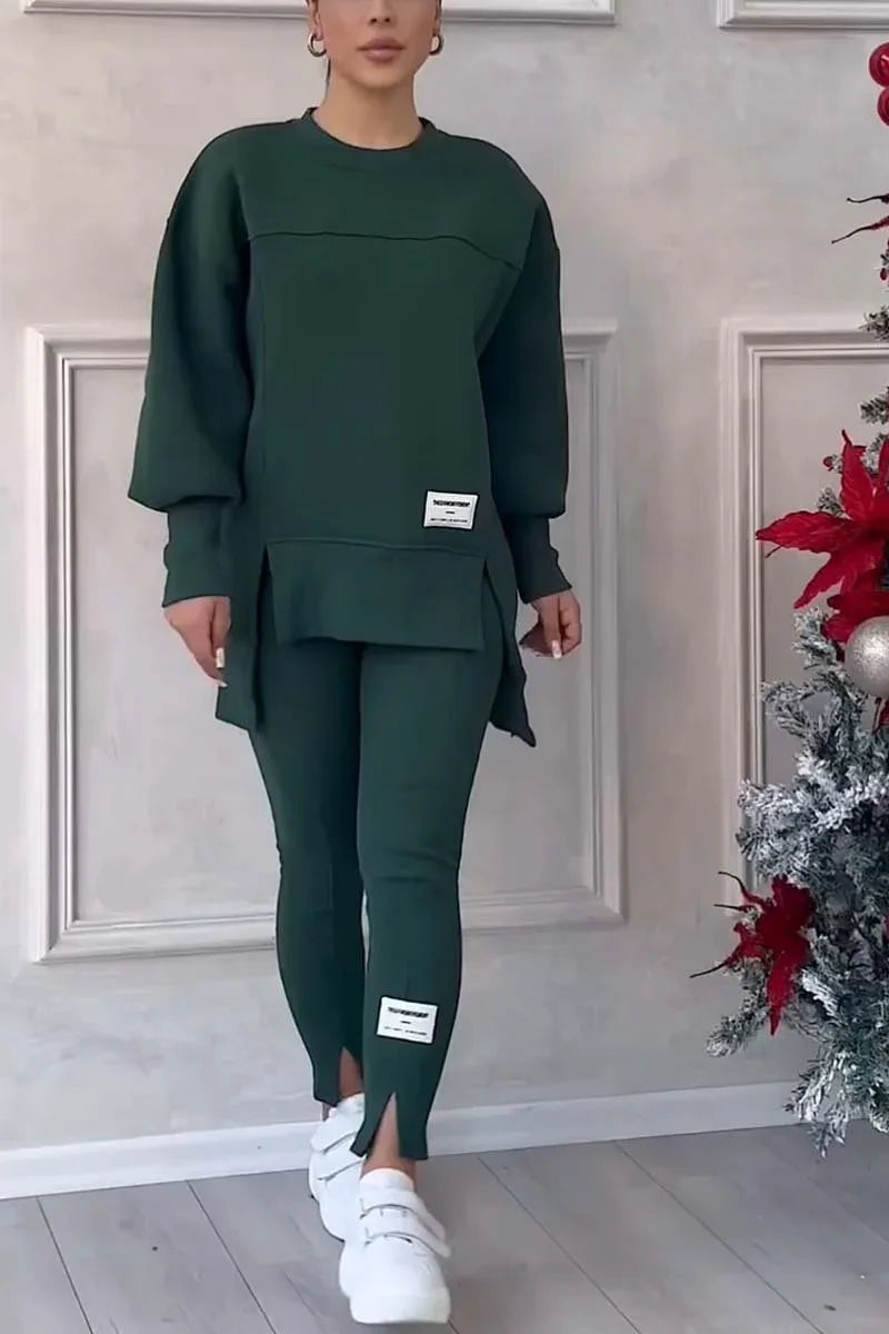 Women's Long-sleeved Sweater with Leggings Set