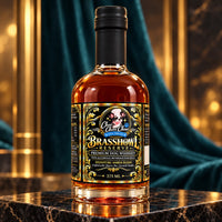Brasshowl Reserve dog beverage black and gold bottle luxury display