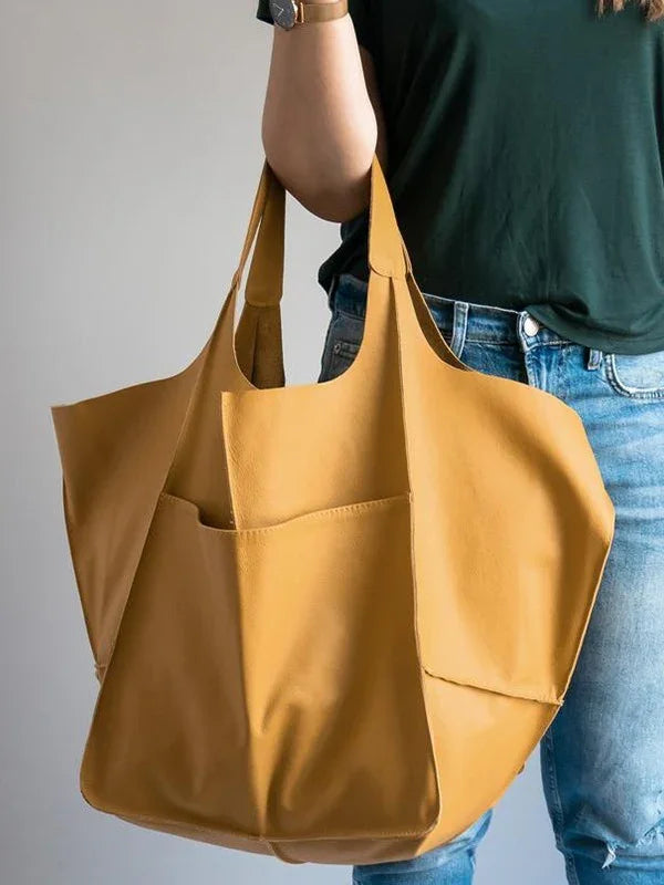 Vintage Large Capacity Soft Leather Tote Bag