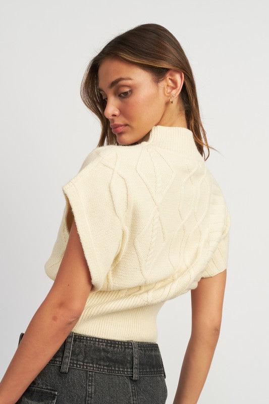 Turtleneck Ribbed Vest