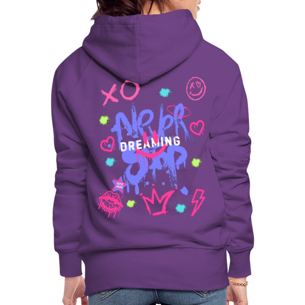 Never Stop Dreaming Premium Graffiti Hoodie - purple 