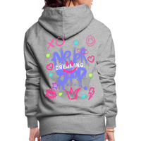 Never Stop Dreaming Premium Graffiti Hoodie - heather grey