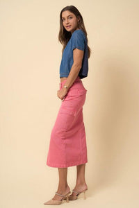 Dusty Pink Cargo Midi Skirt