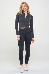 Ribbed Knit Tracksuit Two-Piece Set