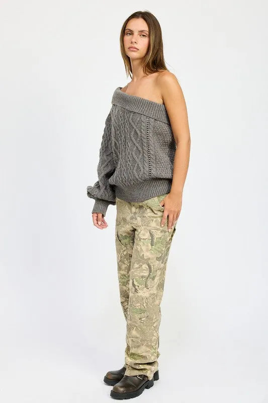 Oversized One Shoulder Sweater