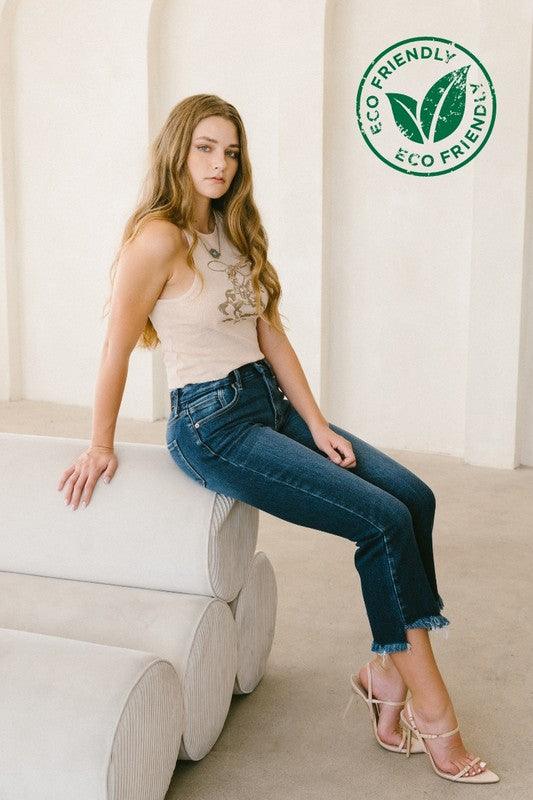 Corset Jeans High Rise Crop Flare