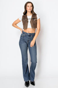 Corset Jeans High Rise Phone Pocket Bootcut