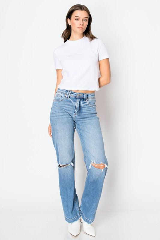 High Rise Tummy Control Straight Leg Jeans