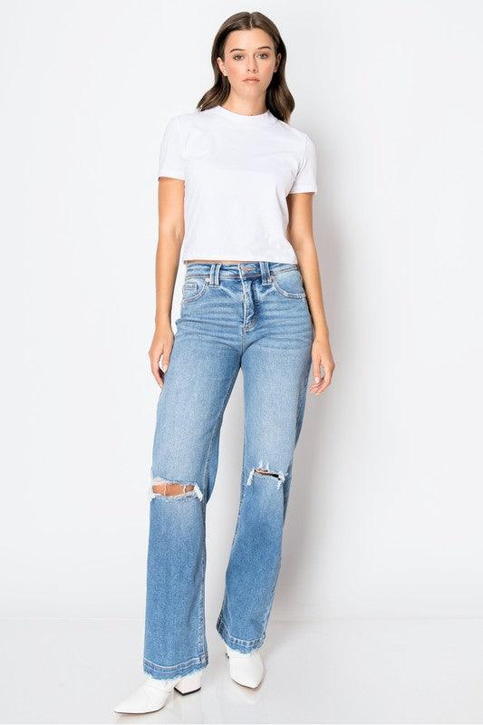 High Rise Tummy Control Straight Leg Jeans