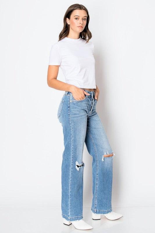 High Rise Tummy Control Straight Leg Jeans