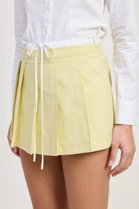 Contrasted Waist Band Pleated Skort