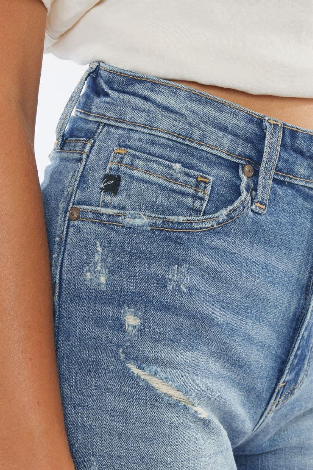 Kancan High Rise Frayed Hem Denim Shorts - Jessiz Boutique