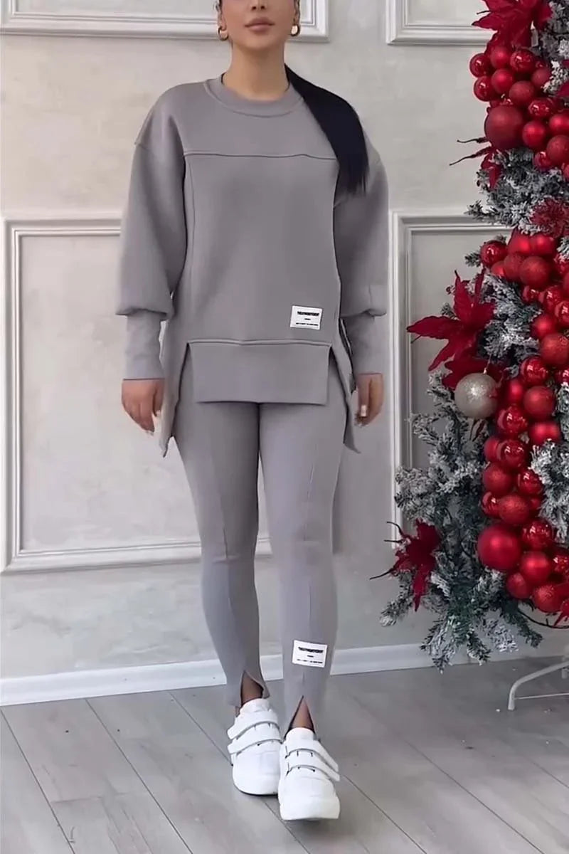 Women's Long-sleeved Sweater with Leggings Set