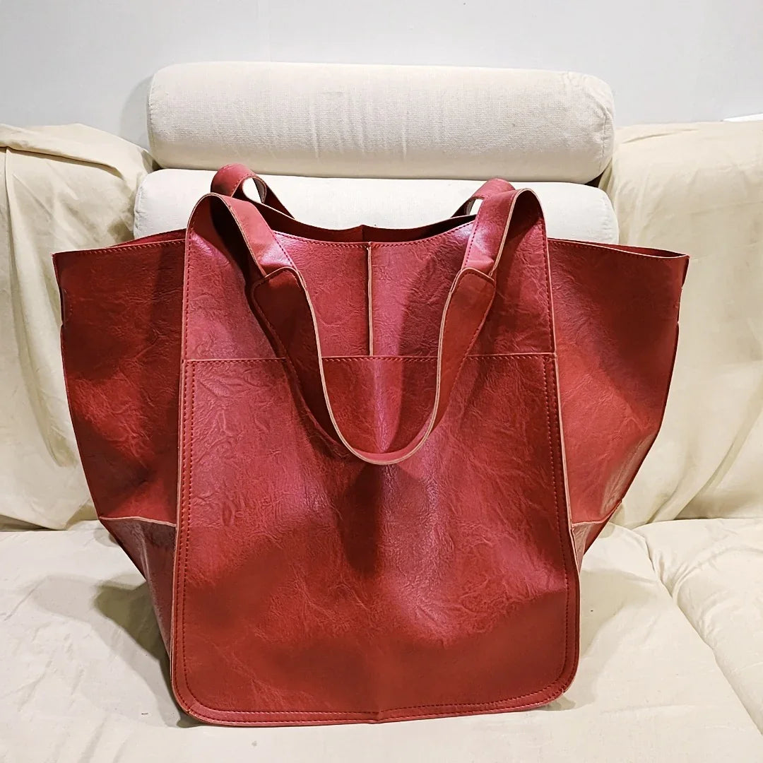 Vintage Large Capacity Soft Leather Tote Bag