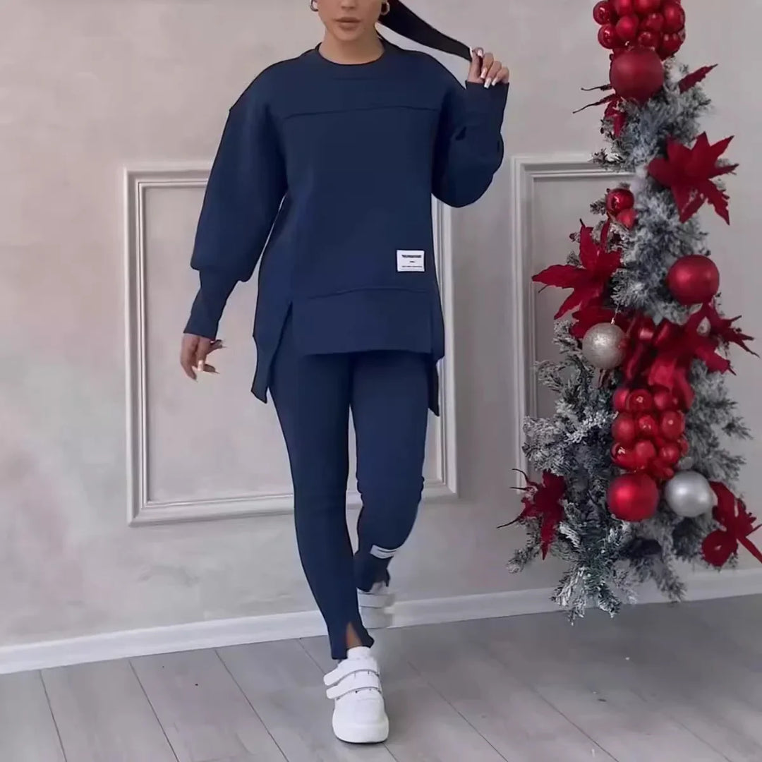 Women's Long-sleeved Sweater with Leggings Set