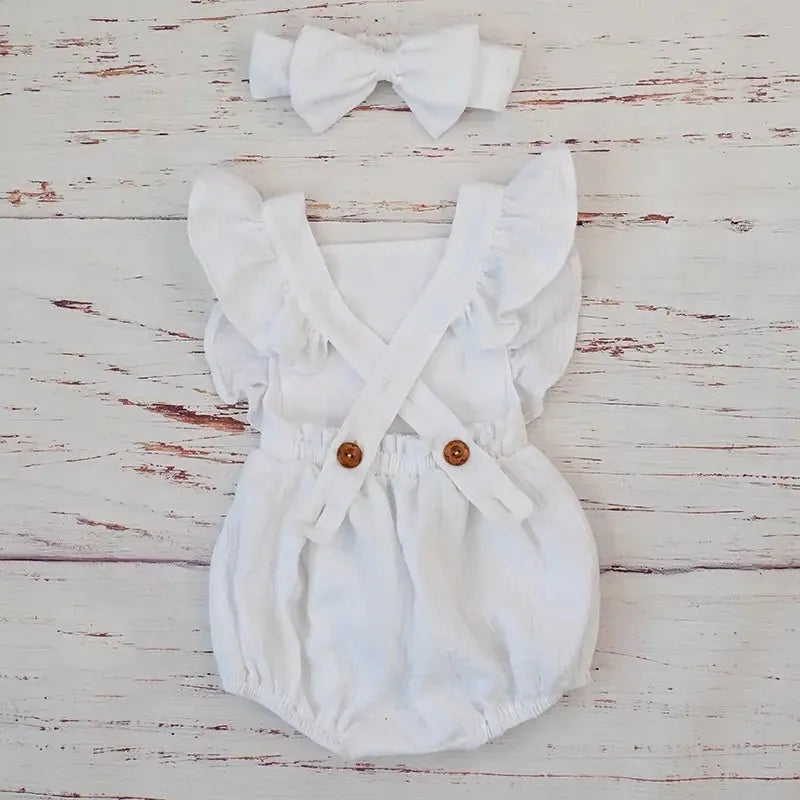 Organic Cotton Summer Baby Girl Playsuit