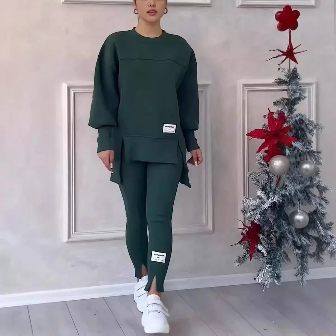 Women's Long-sleeved Sweater with Leggings Set