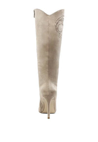 Becks Rhinestone Patterned Calf Boots