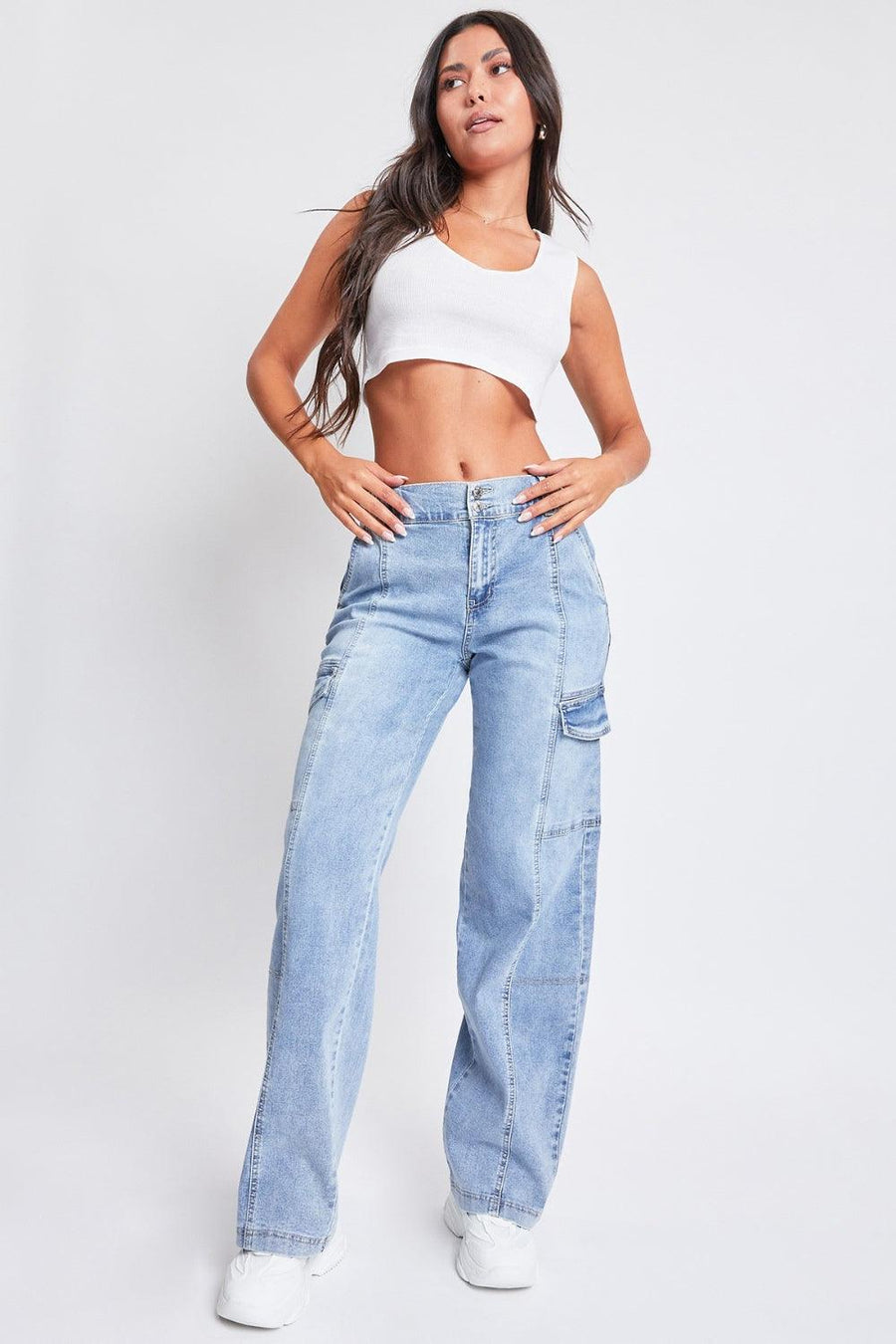 YMI Jeanswear High-Rise Straight Cargo Jeans - Jessiz Boutique