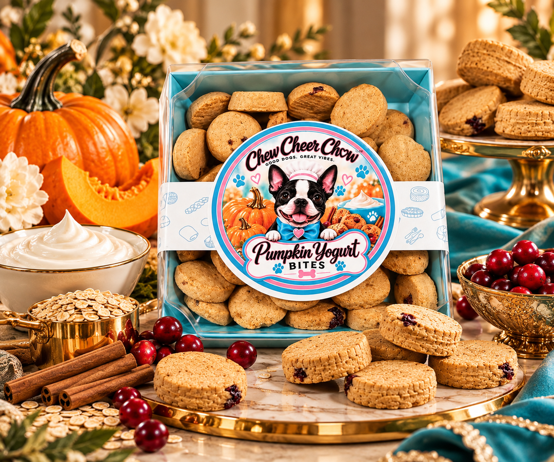 Chew Cheer Chow Pumpkin Yogurt Bites – Dog Treats | 8 oz