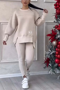 Women's Long-sleeved Sweater with Leggings Set