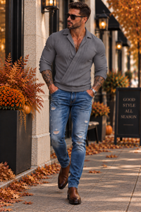 The Sterling Men’s Textured Long-Sleeve Pullover