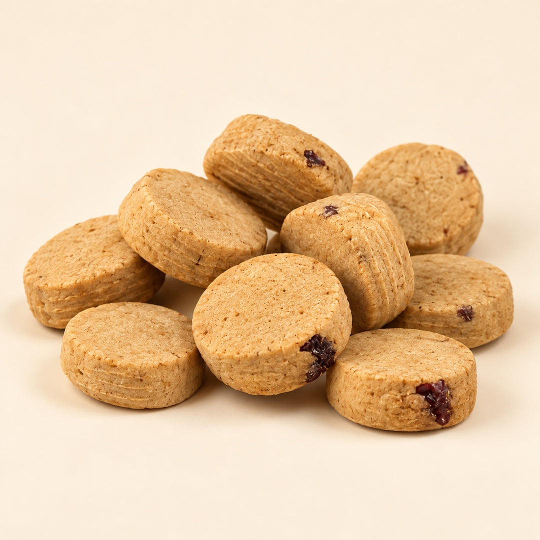 Close up of pumpkin yogurt dog treats