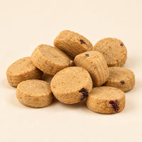 Close up of pumpkin yogurt dog treats