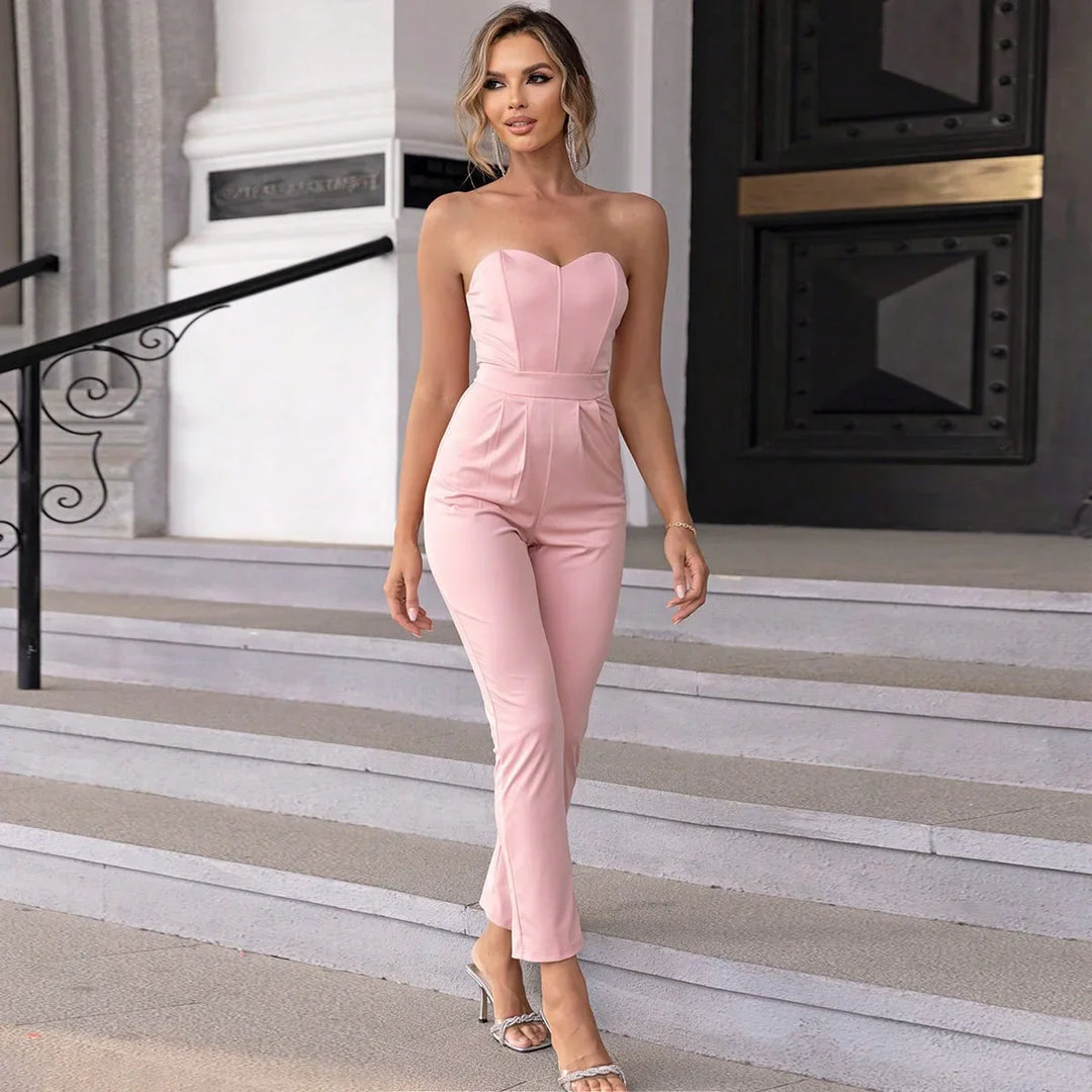 Sweetheart Neck Sleeveless Jumpsuit