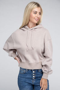 Acid Wash Fleece Hoodie - Jessiz Boutique