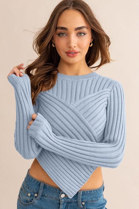 Asymmetrical Hem Sweater Top - Jessiz Boutique