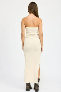 Asymmetrical Ribbed Maxi Tube Dress - Jessiz Boutique