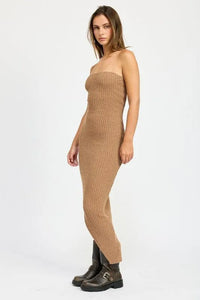 Asymmetrical Ribbed Maxi Tube Dress - Jessiz Boutique