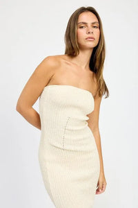 Asymmetrical Ribbed Maxi Tube Dress - Jessiz Boutique