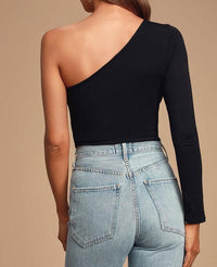 Asymmetrical Sleeve Knit Top - Jessiz Boutique