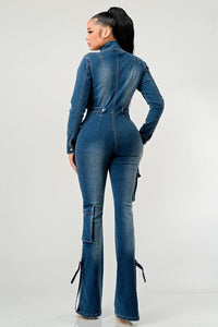 Athina Dye Zip Up Long Sleeve Jumpsuit - Jessiz Boutique