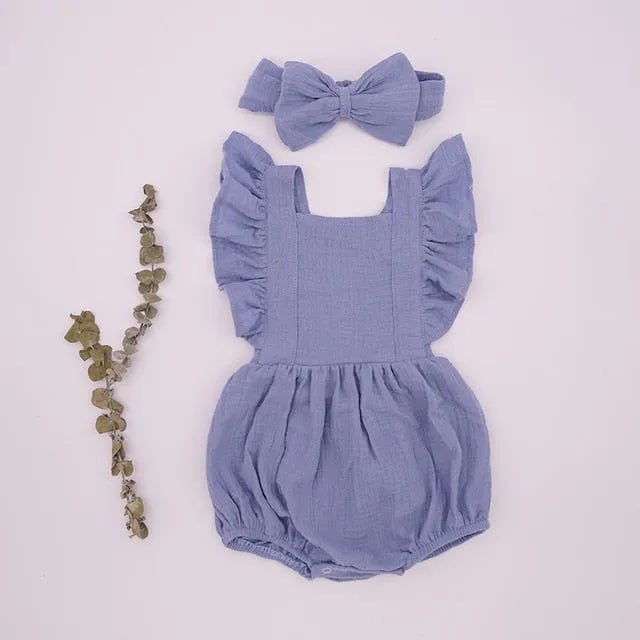 Organic Cotton Summer Baby Girl Playsuit