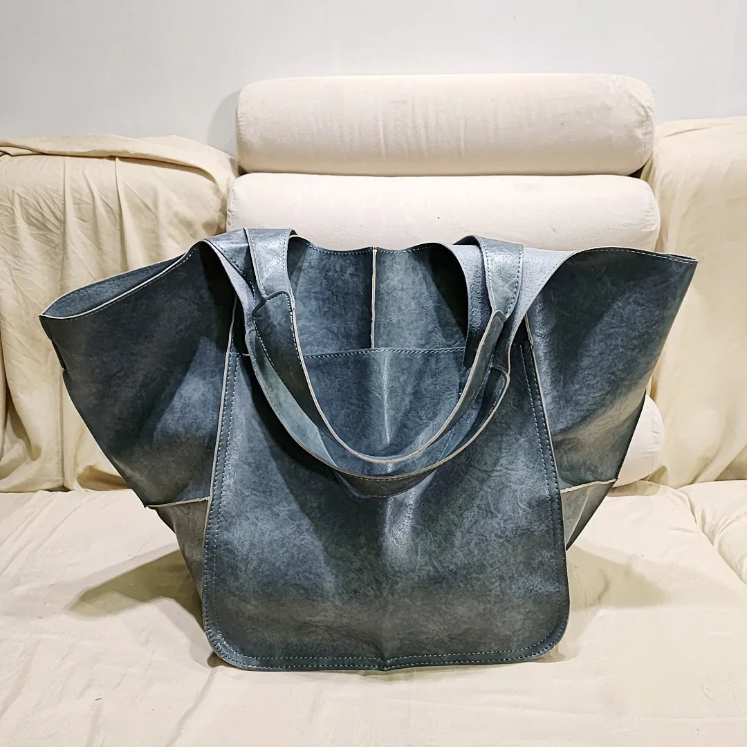 Vintage Large Capacity Soft Leather Tote Bag