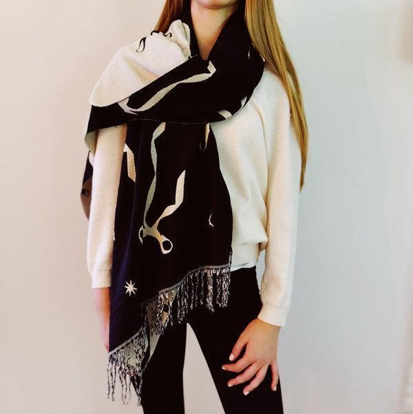 Ballerina Bow Fringed Scarf - Jessiz Boutique